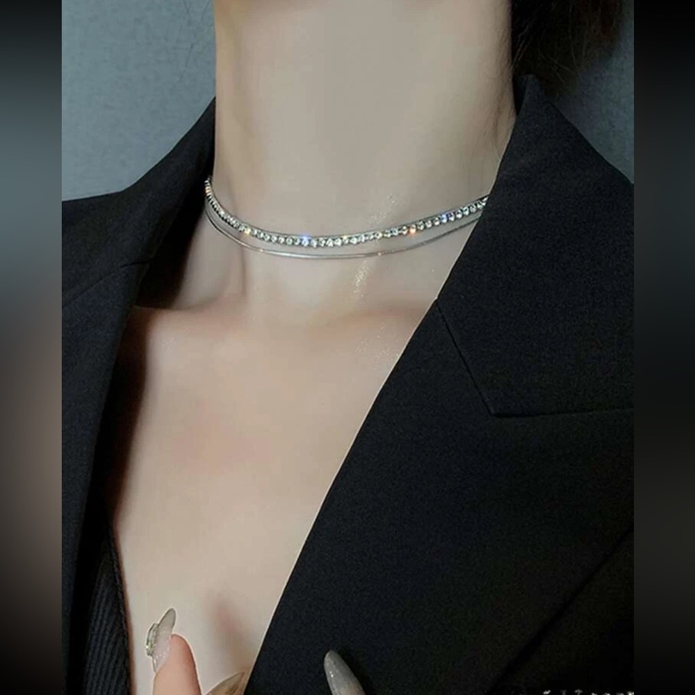 💕 Lovely Layered Tennis Necklace Choker 💕
